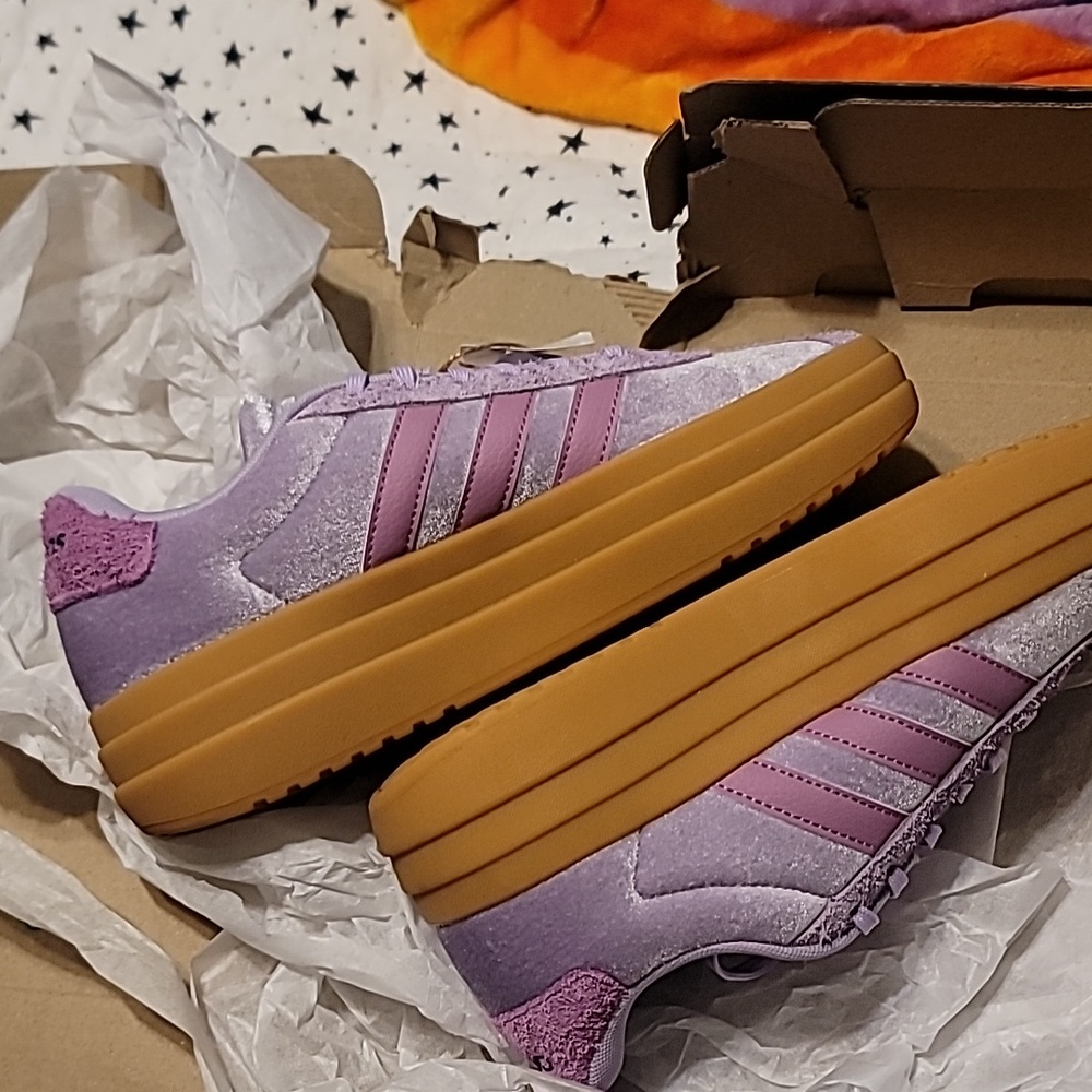 Brand New Adidas VL Court Size 7 Crushed Velvet Purple PacSun Limited Edition - Picture 6 of 6